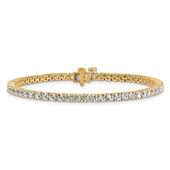14k Yellow Gold 5cttw Certified Lab Grown Diamond Tennis Bracelet - Picture 4 of 5